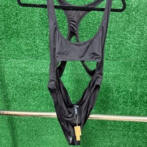 SKIMS Black Cut-Out Swimsuit